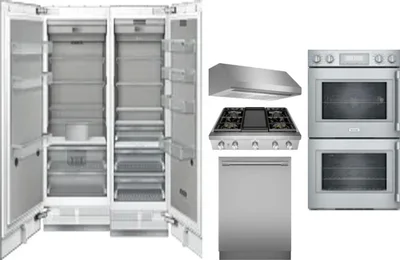 6 Piece Package Includes Refrigerator, Freezer, Cooktop, Wall Oven, Hood And Dishwasher