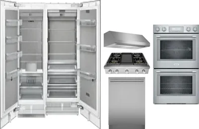 6 Piece Package Includes Refrigerator, Freezer, Cooktop, Wall Oven, Hood And Dishwasher