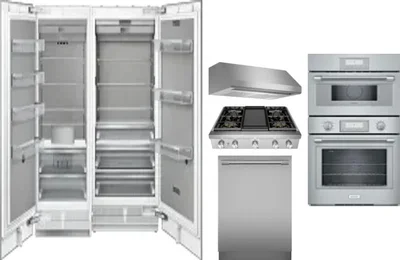6 Piece Package Includes Refrigerator, Freezer, Cooktop, Wall Oven, Hood And Dishwasher