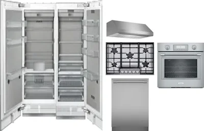 6 Piece Package Includes Refrigerator, Freezer, Cooktop, Wall Oven, Hood And Dishwasher