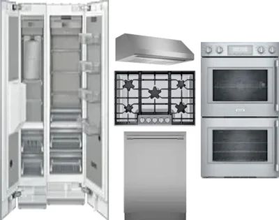 6 Piece Package Includes Refrigerator, Freezer, Cooktop, Wall Oven, Hood And Dishwasher