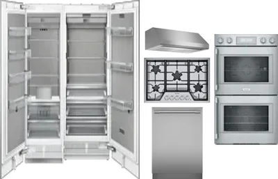 6 Piece Package Includes Refrigerator, Freezer, Cooktop, Wall Oven, Hood And Dishwasher