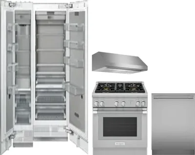 5 Piece Package Includes Refrigerator, Freezer, Range, Hood And Dishwasher