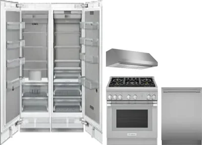 5 Piece Package Includes Refrigerator, Freezer, Range, Hood And Dishwasher