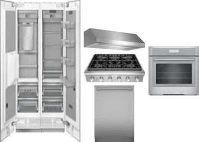 6 Piece Package Includes Refrigerator, Freezer, Cooktop, Wall Oven, Hood And Dishwasher