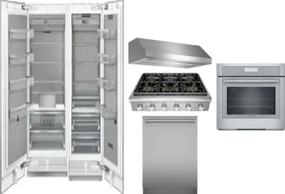 6 Piece Package Includes Refrigerator, Freezer, Cooktop, Wall Oven, Hood And Dishwasher