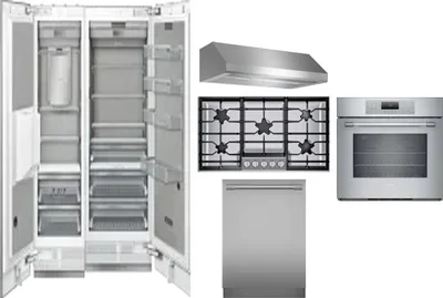 6 Piece Package Includes Refrigerator, Freezer, Cooktop, Wall Oven, Hood And Dishwasher