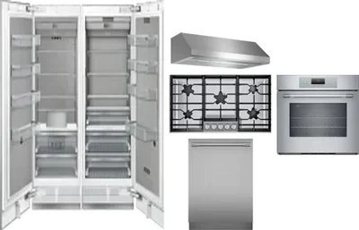 6 Piece Package Includes Refrigerator, Freezer, Cooktop, Wall Oven, Hood And Dishwasher