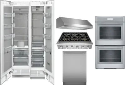 6 Piece Package Includes Refrigerator, Freezer, Cooktop, Wall Oven, Hood And Dishwasher