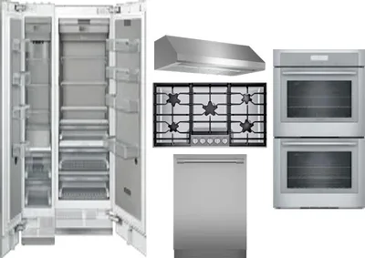 6 Piece Package Includes Refrigerator, Freezer, Cooktop, Wall Oven, Hood And Dishwasher