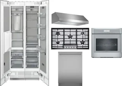 6 Piece Package Includes Refrigerator, Freezer, Cooktop, Wall Oven, Hood And Dishwasher