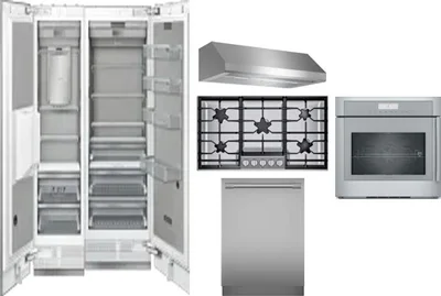 6 Piece Package Includes Refrigerator, Freezer, Cooktop, Wall Oven, Hood And Dishwasher