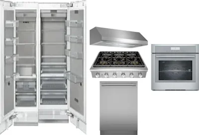 6 Piece Package Includes Refrigerator, Freezer, Cooktop, Wall Oven, Hood And Dishwasher