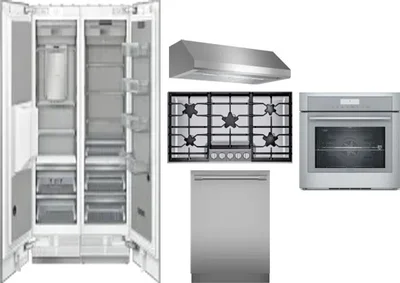 6 Piece Package Includes Refrigerator, Freezer, Cooktop, Wall Oven, Hood And Dishwasher