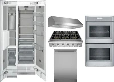 6 Piece Package Includes Refrigerator, Freezer, Cooktop, Wall Oven, Hood And Dishwasher