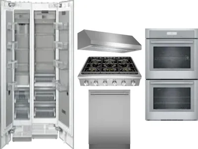 6 Piece Package Includes Refrigerator, Freezer, Cooktop, Wall Oven, Hood And Dishwasher