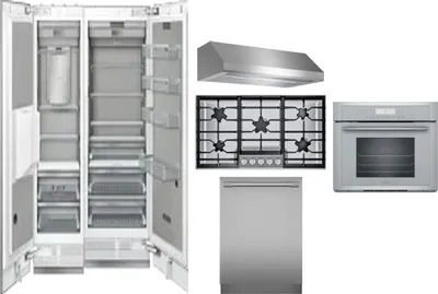 6 Piece Package Includes Refrigerator, Freezer, Cooktop, Wall Oven, Hood And Dishwasher