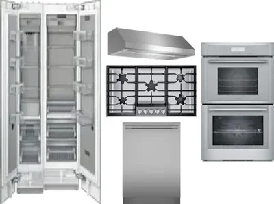 6 Piece Package Includes Refrigerator, Freezer, Cooktop, Wall Oven, Hood And Dishwasher
