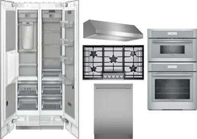6 Piece Package Includes Refrigerator, Freezer, Cooktop, Wall Oven, Hood And Dishwasher