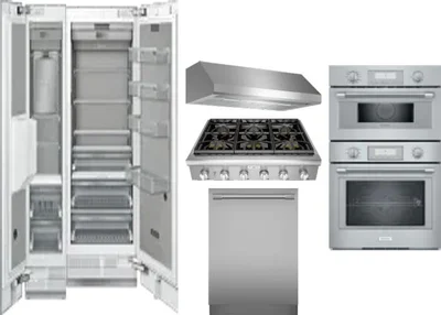 6 Piece Package Includes Refrigerator, Freezer, Cooktop, Wall Oven, Hood And Dishwasher