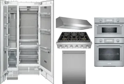 6 Piece Package Includes Refrigerator, Freezer, Cooktop, Wall Oven, Hood And Dishwasher