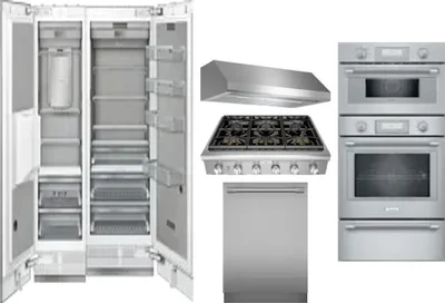 6 Piece Package Includes Refrigerator, Freezer, Cooktop, Wall Oven, Hood And Dishwasher