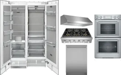 6 Piece Package Includes Refrigerator, Freezer, Cooktop, Wall Oven, Hood And Dishwasher