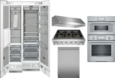6 Piece Package Includes Refrigerator, Freezer, Cooktop, Wall Oven, Hood And Dishwasher