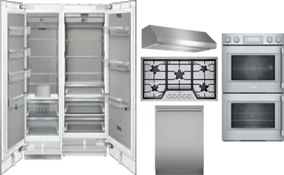 6 Piece Package Includes Refrigerator, Freezer, Cooktop, Wall Oven, Hood And Dishwasher