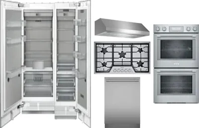 6 Piece Package Includes Refrigerator, Freezer, Cooktop, Wall Oven, Hood And Dishwasher