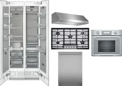 6 Piece Package Includes Refrigerator, Freezer, Cooktop, Wall Oven, Hood And Dishwasher