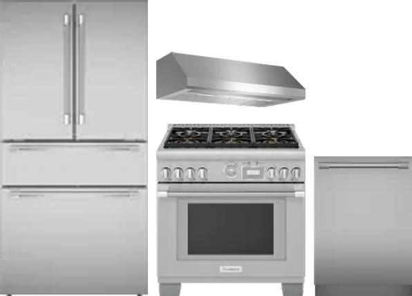 4 Piece Package Includes Refrigerator, Range, Hood And Dishwasher