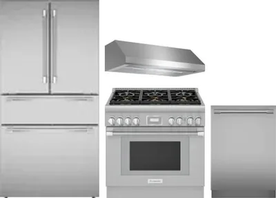 4 Piece Package Includes Refrigerator, Range, Hood And Dishwasher