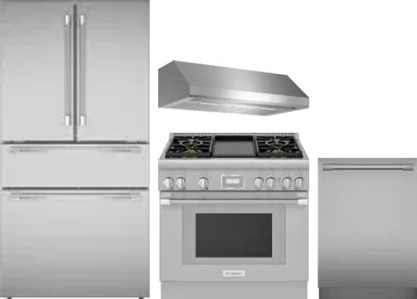 4 Piece Package Includes Refrigerator, Range, Hood And Dishwasher