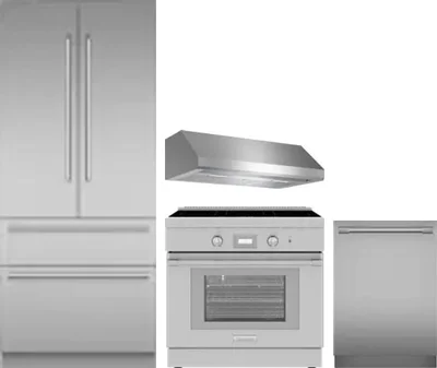 4 Piece Package Includes Refrigerator, Range, Hood And Dishwasher