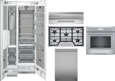 6 Piece Package Includes Refrigerator, Freezer, Cooktop, Wall Oven, Hood And Dishwasher