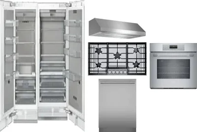 6 Piece Package Includes Refrigerator, Freezer, Cooktop, Wall Oven, Hood And Dishwasher