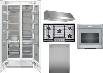 6 Piece Package Includes Refrigerator, Freezer, Cooktop, Wall Oven, Hood And Dishwasher