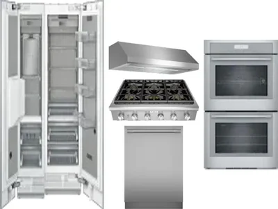 6 Piece Package Includes Refrigerator, Freezer, Cooktop, Wall Oven, Hood And Dishwasher