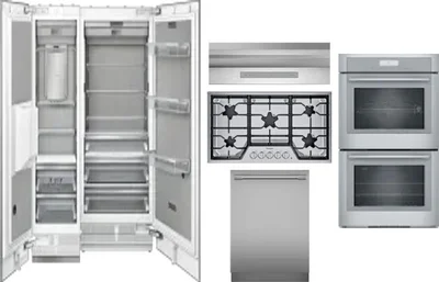 6 Piece Package Includes Refrigerator, Freezer, Cooktop, Wall Oven, Hood And Dishwasher
