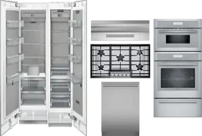 6 Piece Package Includes Refrigerator, Freezer, Cooktop, Wall Oven, Hood And Dishwasher