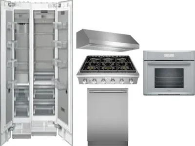 6 Piece Package Includes Refrigerator, Freezer, Cooktop, Wall Oven, Hood And Dishwasher