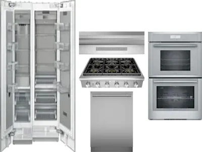 6 Piece Package Includes Refrigerator, Freezer, Cooktop, Wall Oven, Hood And Dishwasher