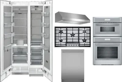 6 Piece Package Includes Refrigerator, Freezer, Cooktop, Wall Oven, Hood And Dishwasher