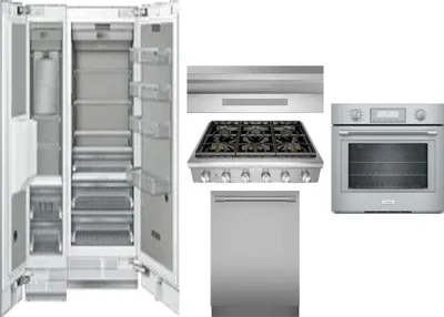 6 Piece Package Includes Refrigerator, Freezer, Cooktop, Wall Oven, Hood And Dishwasher