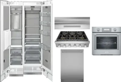 6 Piece Package Includes Refrigerator, Freezer, Cooktop, Wall Oven, Hood And Dishwasher