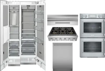 6 Piece Package Includes Refrigerator, Freezer, Cooktop, Wall Oven, Hood And Dishwasher