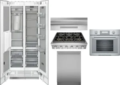 6 Piece Package Includes Refrigerator, Freezer, Cooktop, Wall Oven, Hood And Dishwasher