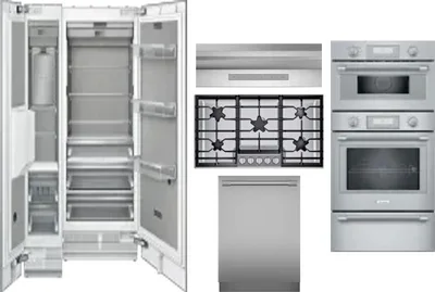 6 Piece Package Includes Refrigerator, Freezer, Cooktop, Wall Oven, Hood And Dishwasher
