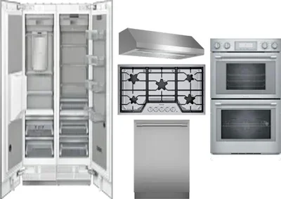 6 Piece Package Includes Refrigerator, Freezer, Cooktop, Wall Oven, Hood And Dishwasher